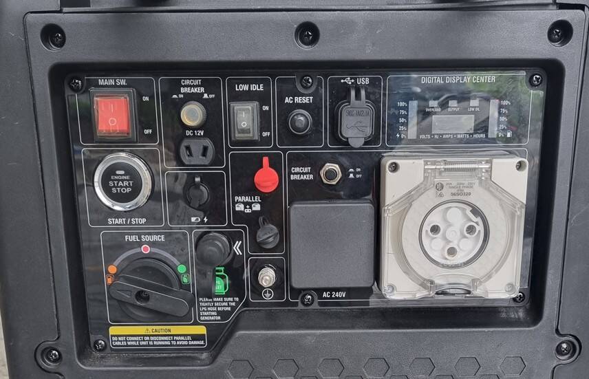 Daishin GiGEN inverter generator 6500 controls